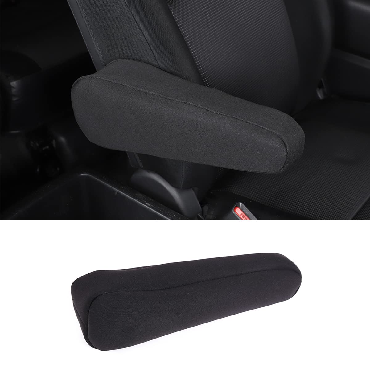 For Toyota FJ Cruiser 2007-2021 Car Seat Armrest Cover Center Console Arm Rest Protection Cushion Auto Armrests Storage Box Cover Pad (Cotton-Black)