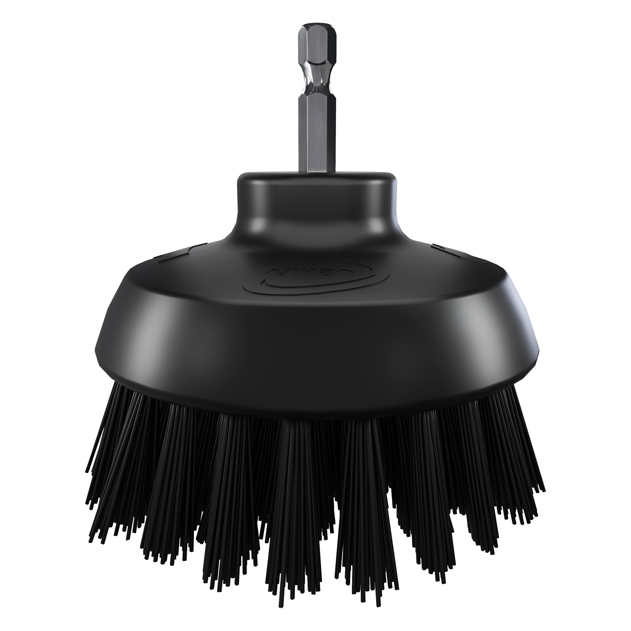 Vikan 8700 HyDrive Round Brush Ø90mm Very Hard Drill Cleaning Food Grade (Black)