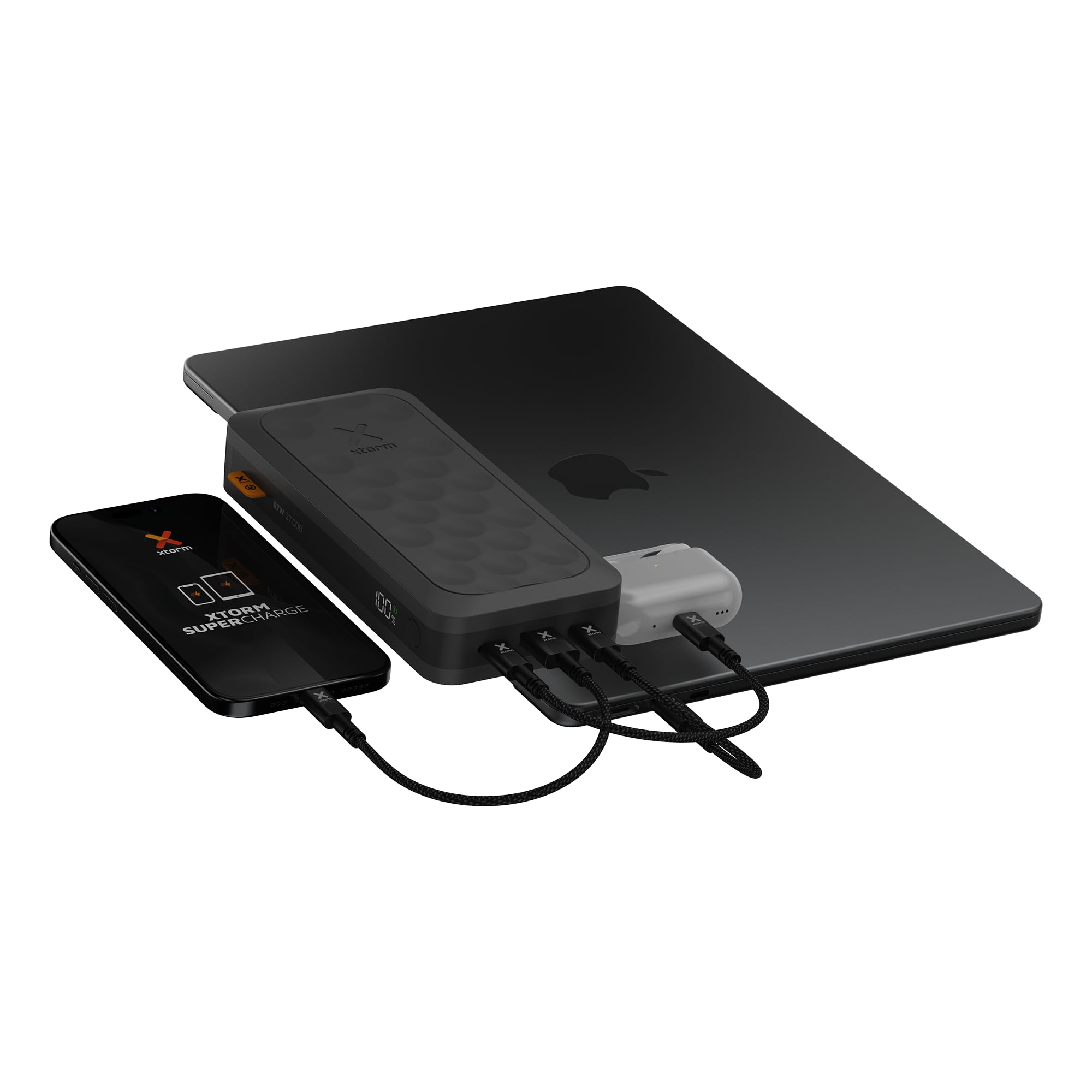 Xtorm Fuel serie5 power bank 27.000mAh 67W uscite USB-C e USB-A nero | Alta capacità, adatto a smartphone, notebook e tablet, con display digitale, ricarica rapida, in plastica riciclata, nero