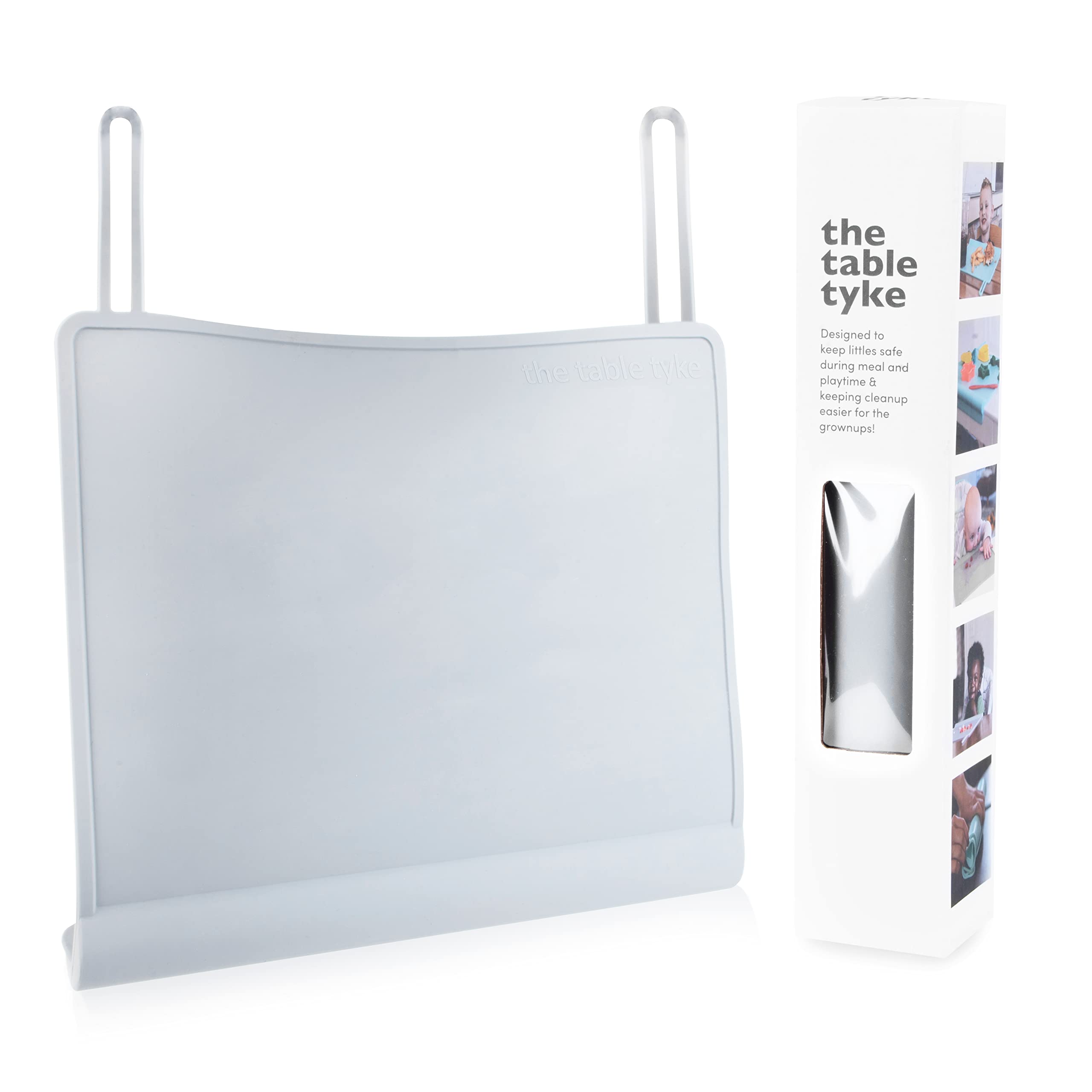 The Table Tyke Table Tyke Set de table XL en silicone pour bébé avec bord de dentition – Tapis de table imperméable pour les tout-petits, sans BPA, passe au lave-vaisselle (vert sauge)