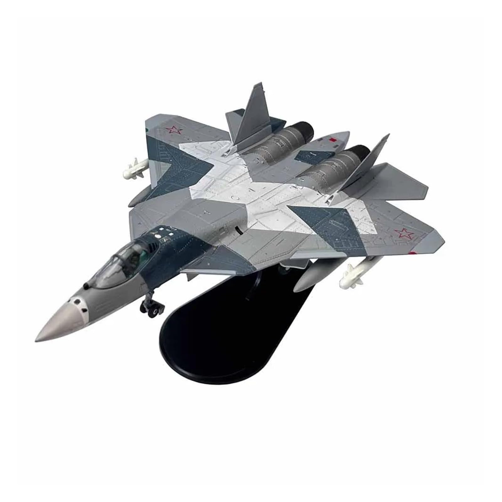 Aereo in Metallo pressofuso Scala 1/100 per Aereo da Caccia Russo SU57 Sukhoi Aereo Militare in Metallo Giocattolo Collezione di Modelli Ornamento per Raccolta ed Esposizione