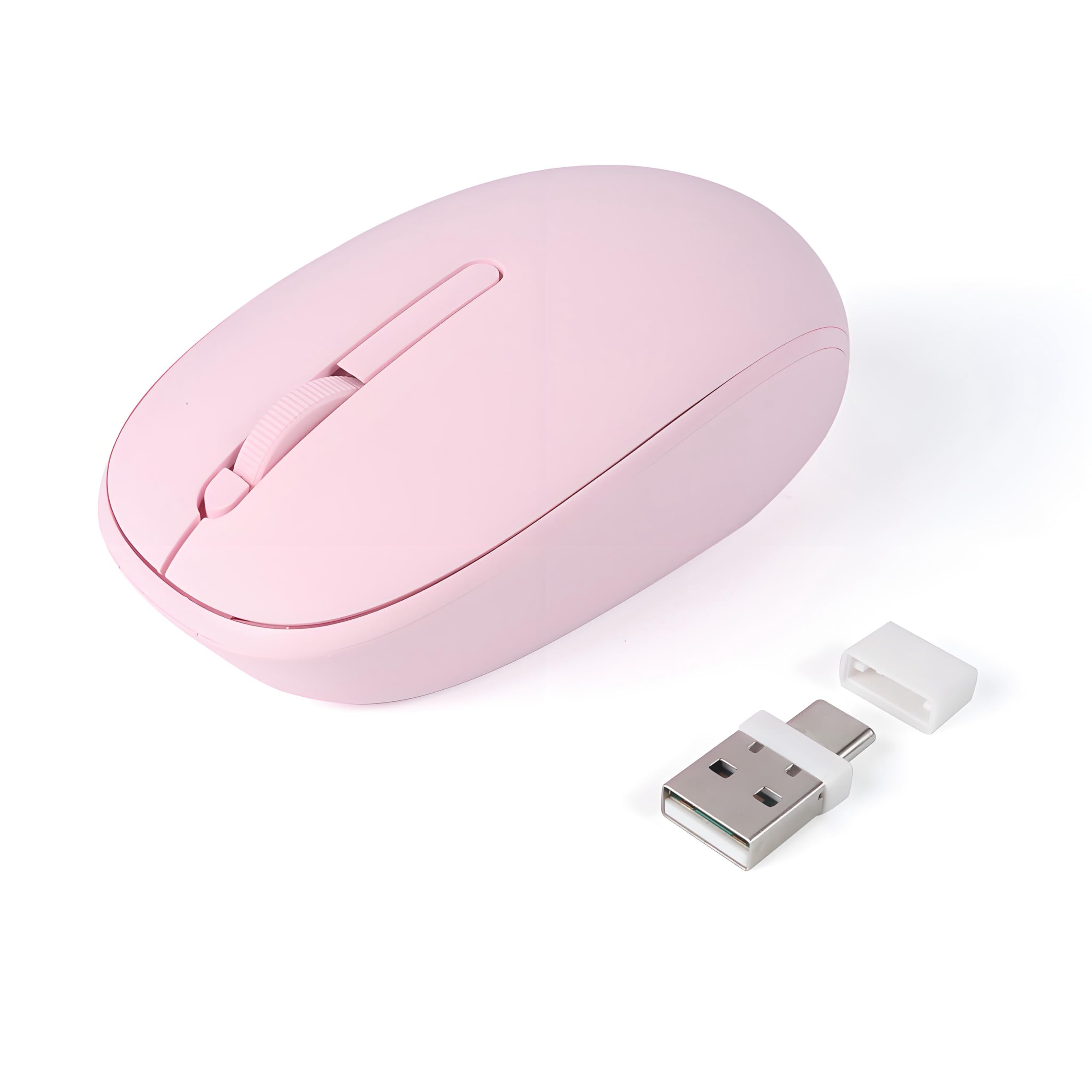 USB C Wireless Mouse - 2.4G Silent Dual Interface Wireless Mouse for Laptop, MacBook, and Mobile Devices with USB/Type-C Receiver, 10M Range, Comfortable Design, Pink-image-36