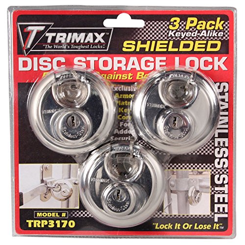 Trimax Stainless Steel-3 Pack Keyed Alike of Trp170 TRP3170, Blister Packaging, Silver