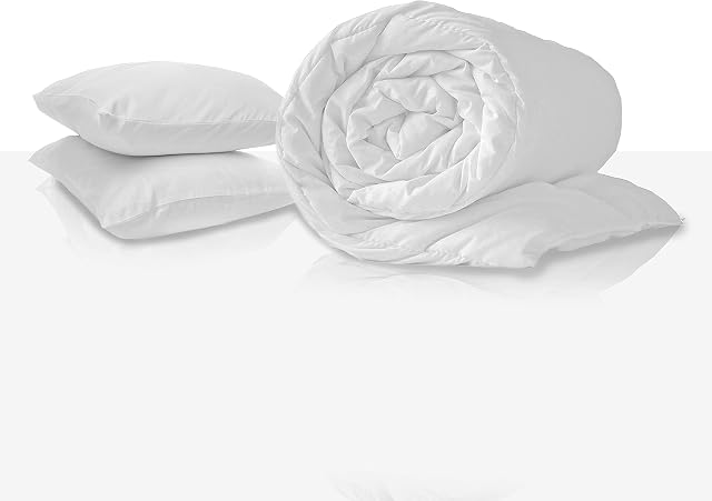 EGYPTO Hollowfibre Double Duvet 13.5 Tog  Luxurious Warm Winter Duvet with 2 Jumbo Pillows  Soft Anti-Allergy Quilt (13.5 Tog, Double + Pillow Pair)