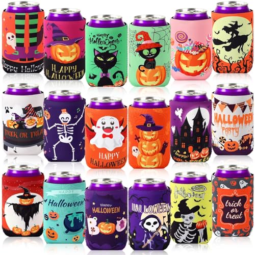 SEPGLITTER 18Pcs Halloween Can Cooler Sleeves...