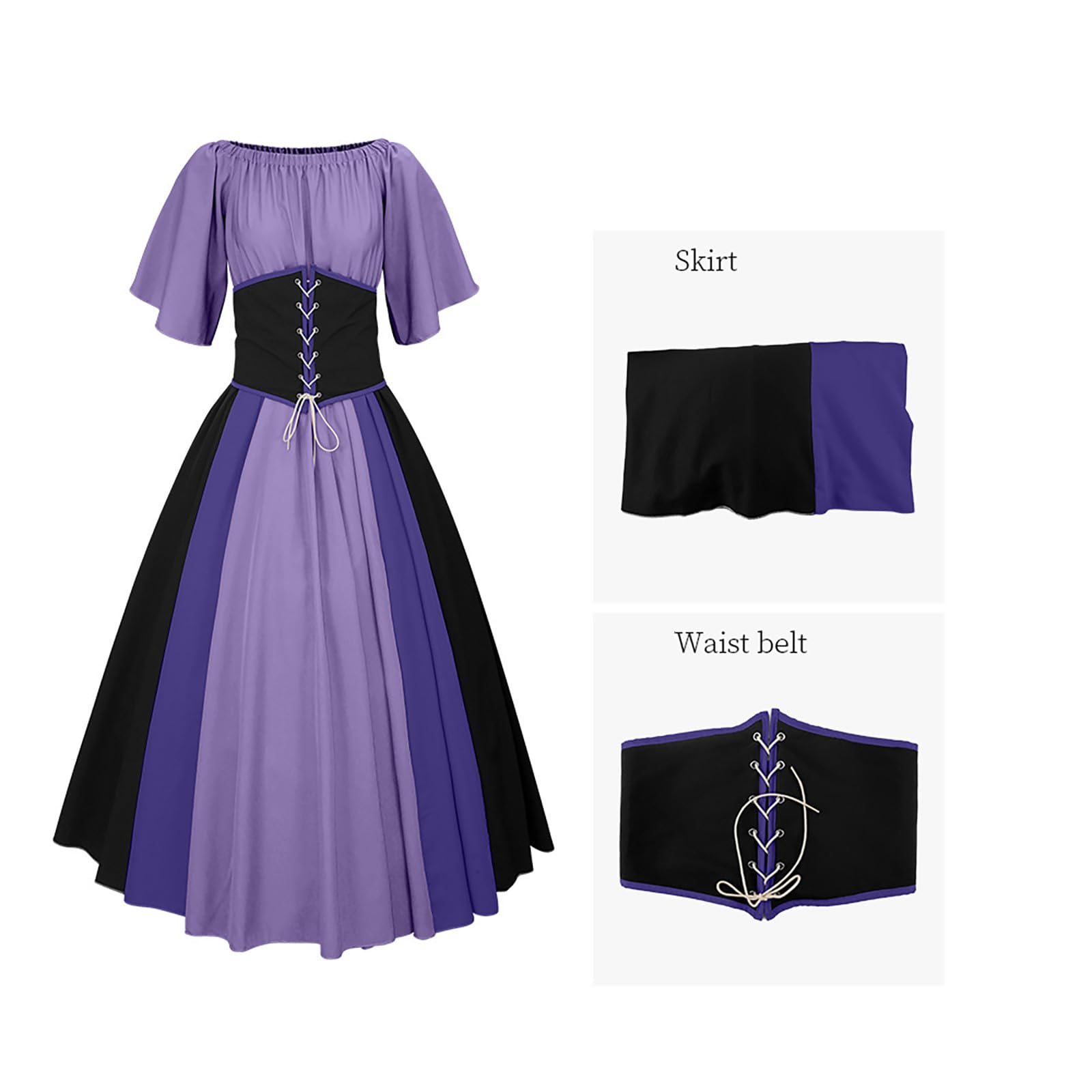 Abito medievale da donna, taglie forti, stile Rockabilly, abito tradizionale in stile vittoriano, costume rinascimentale, vintage, per Halloween