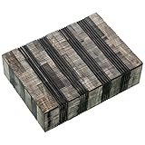 Résine et bois DRW Boîte rectangulaire en résine avec base en bois gris et noir 13 x 18 x 5 cm