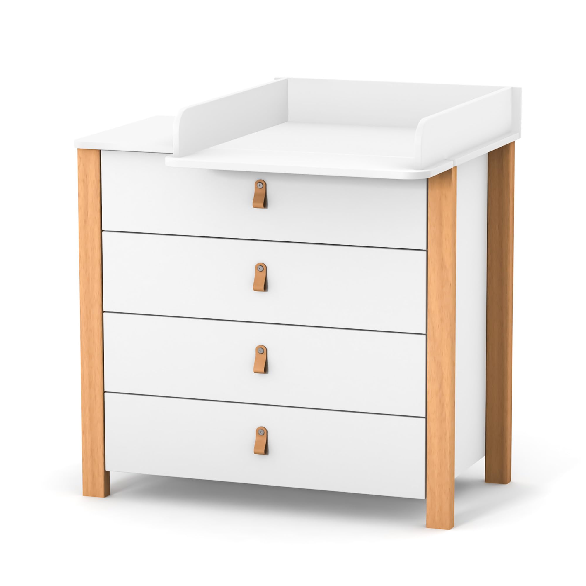 Veres Wickelaufsatz Abnehmbarer für die Kommode, schmaler (60 cm, rechts oder Links montierbar) (Weiß)