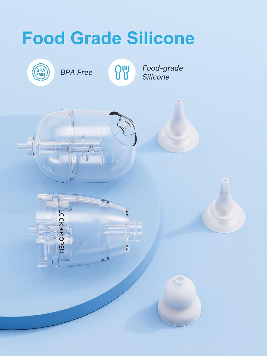 Nasal Aspirator Replacement Tips 6 Pcs, Food-Grade Silicone, Soft Baby Nose Sucker Replacement Parts Compatible with GROWNSY, Watolt, LittleTora, HEYVALUE, Cocobela, X-Bosak