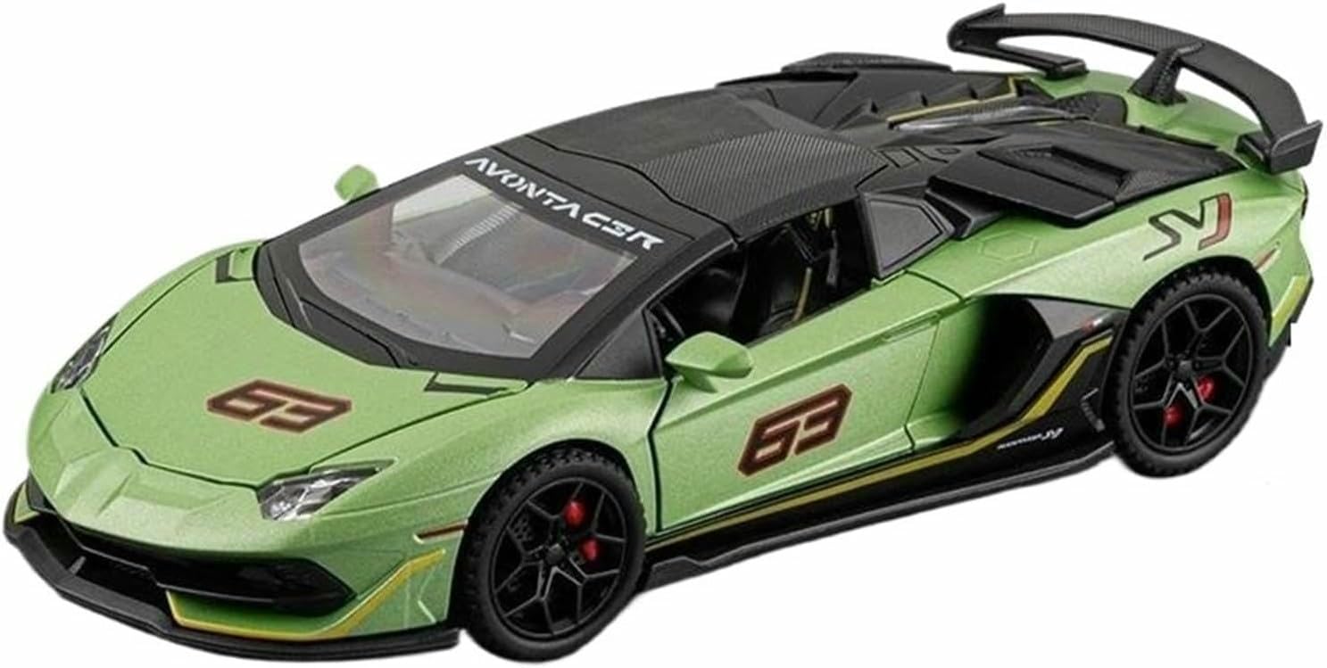 DEAVER Modelli auto lega pressofusa scala 1:32 per SVJ 63 modelli veicoli rifiniti metallo alla moda collezione espositori(Green)