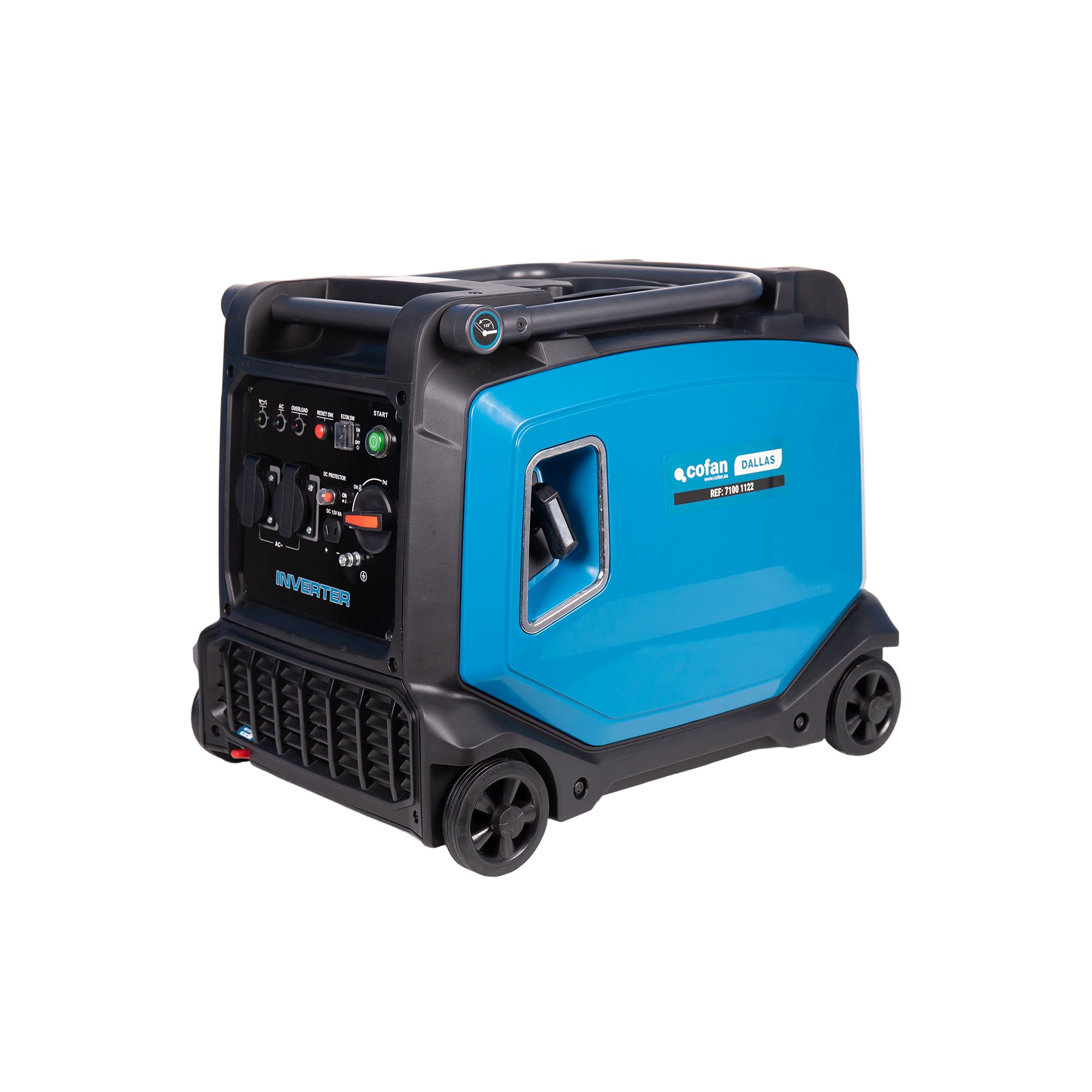 Cofan Generador de gasolina | Potencia máxima: 3,8 kVA | Motor de 4 tiempos | Generador inverter portátil | Autonomía de 5,7 horas | 223 cc