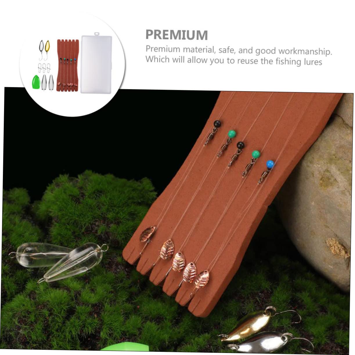 SUPVOX 4juegos Señuelos De Cucharilla para Pesca De Trucha Kit Completo Color y Accesorios para Pesca Agua