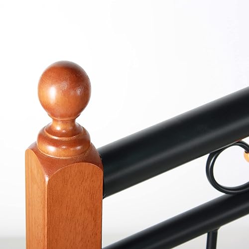 Miniatura 5 de Better Home Products Marco de cama de metal Lexus con cabecero y estribo en color cereza