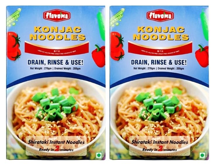 Flavoma Shirataki Noodles/Konjac Noodles, 270g (Pack of 2) [Ultra Low-carb | Low-calorie | Keto-friendly | Fat-Free | Gluten-Free | Wheat Free | Source of Fiber | Miracle Noodles] (B0D8GXHSNC) Amazon Price History, Amazon Price Tracker