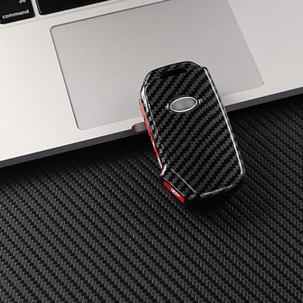 ontto Car Key Case for Kia Sportage R GT Stinger GT Sorento Ceed CD Cerato Forte 2018-2021 ABS 3 Button Carbon Fiber Red Car Key Cover - Image 4