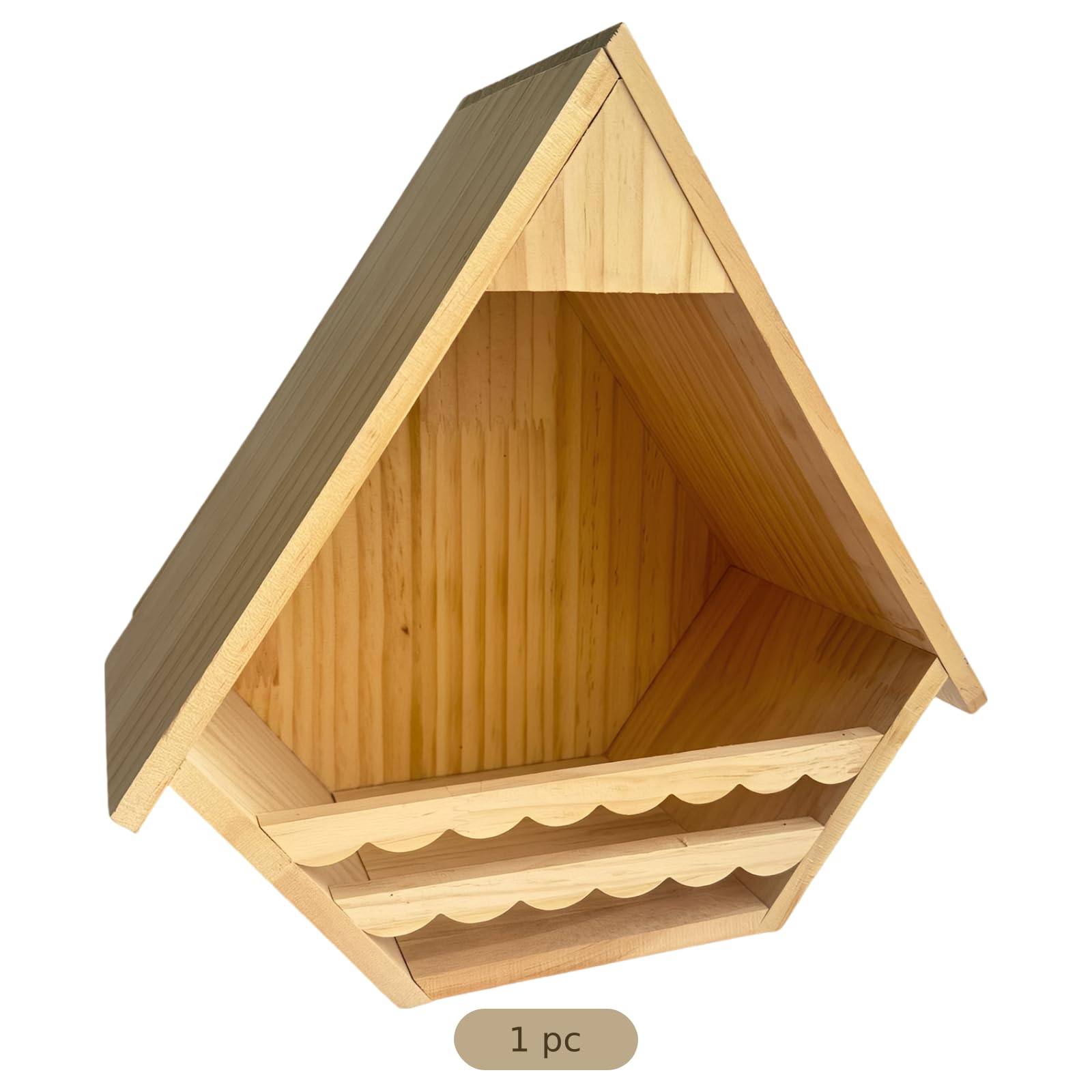 Vogelhaus aus Kiefernholz, 30 x 30 x 16 cm Taubennistkasten aus Holz, 9 mm starke Bretter, offene Bauweise, mehrstufige Sitzflächen, für Garten, Hinterhof und Vogelunterkunft