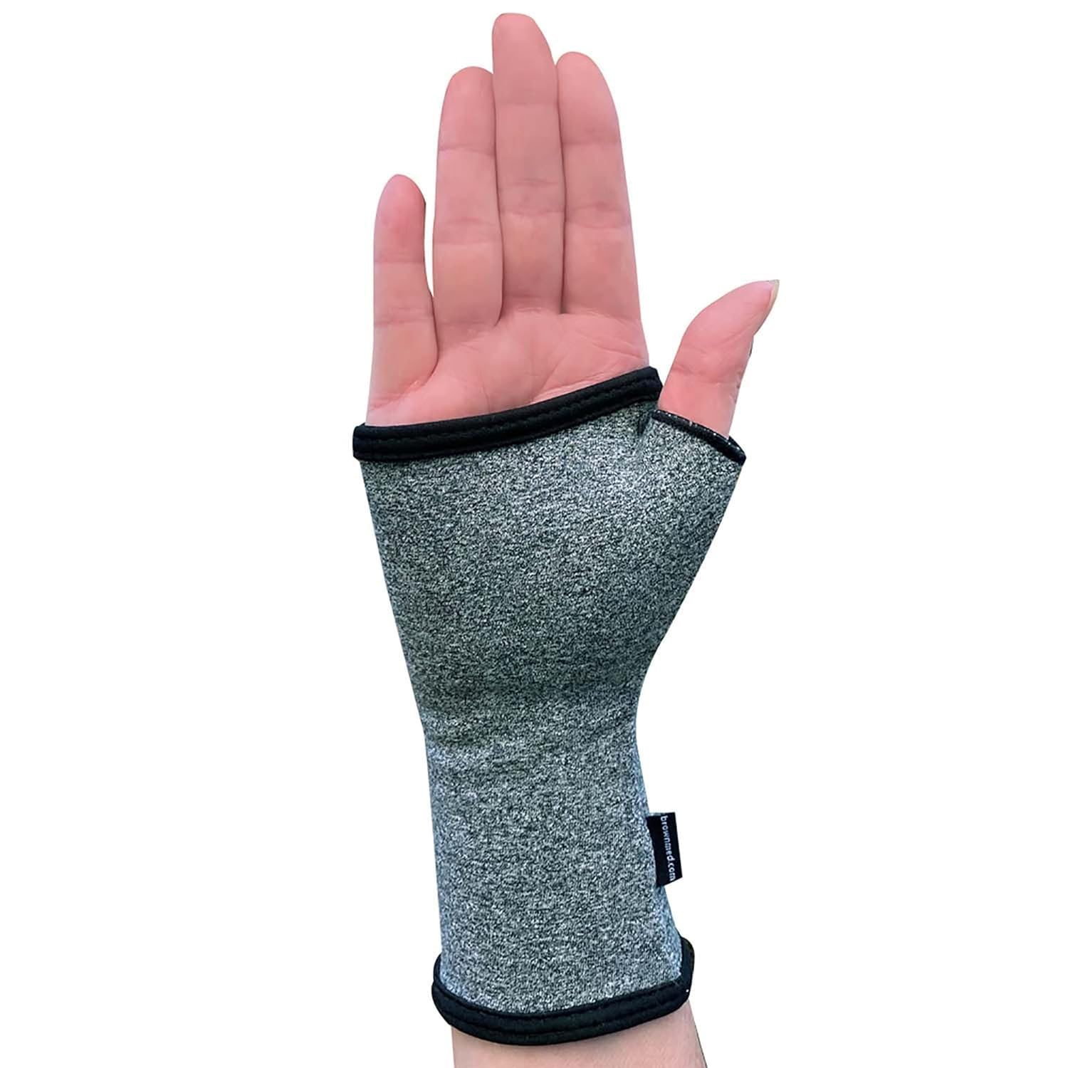 Brownmed Compression Arthritis Wrist Sleeve - Arthritis Compression Glove - Hand Compression for Carpal Tunnel & Tendonitis - Fingerless Wrist Brace & Support for Working & Gaming - Small