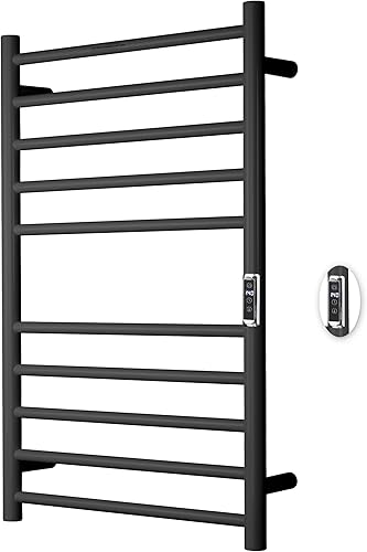 Miniatura 32 de Toalleros térmicos para baño, calentadores eléctricos de toallas para montar en la pared con temporizador y control de temperatura, calentador de