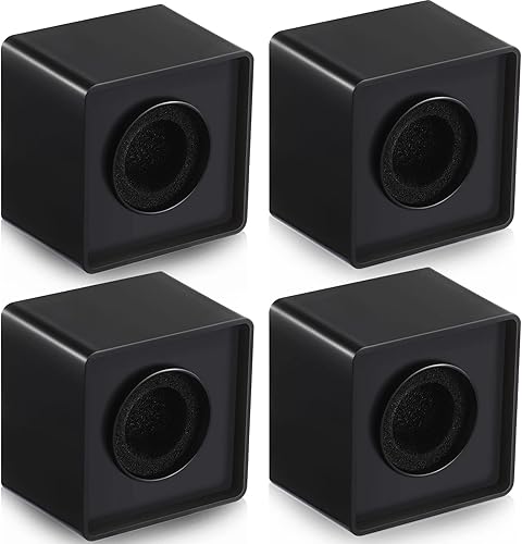4 unidades de estación de bandera de micrófono, portátil, cuadrada, con forma de cubo, banderas de micrófono de espuma ABS, accesorios de micrófono