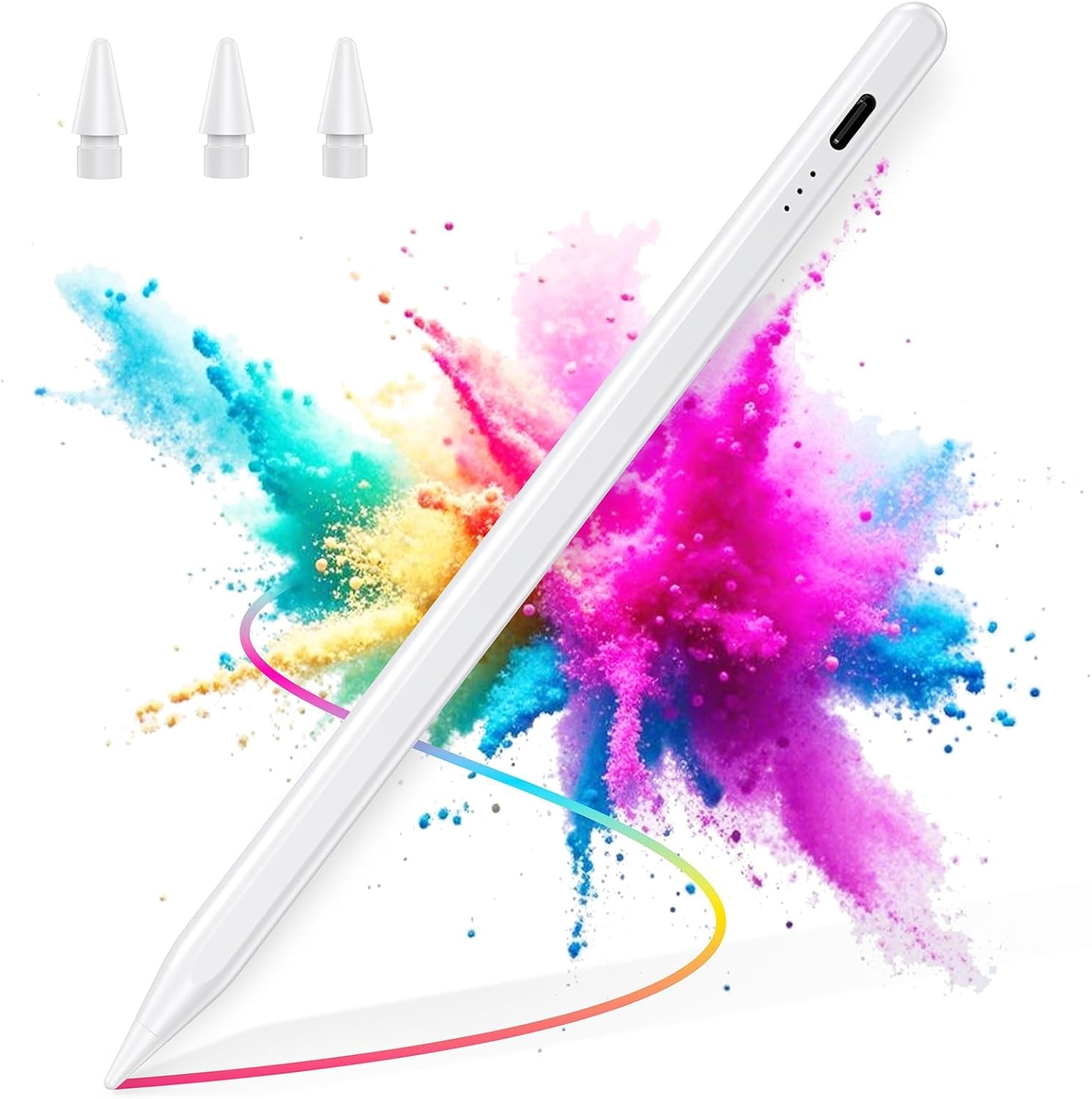 BAZO Stylet pour iPad 2018-2026 - Recharge Rapide 15 Min,Rejet de Paume, Sensibilité à l'Inclinaison, Compatible iPad Pro M4/M5/13/11 Pouces, Air M2/M3/3/4/5,Mini 5/6/7,iPad 6-11 Gen(Dernière version)