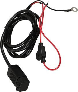Motorcycle Phone Charger USB Adapter Black ABS Metal | Protective Cover, Stable Connection Wire, Faster Charging Output, for Scooter Use and Daily Phone Power
