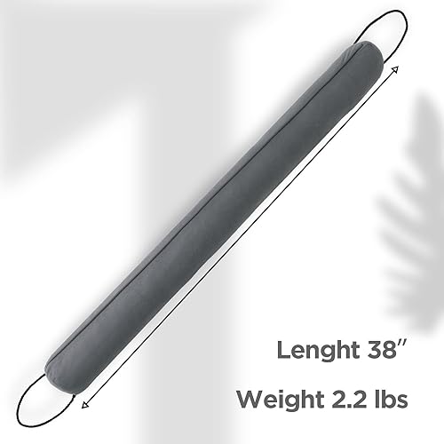 Miniatura 2 de Sunolga Paquete de 2 topes de puerta con peso de 38 pulgadas, 2.2 libras, relleno de cuentas de vidrio y algodón, extraíble, lavable a máquina, a