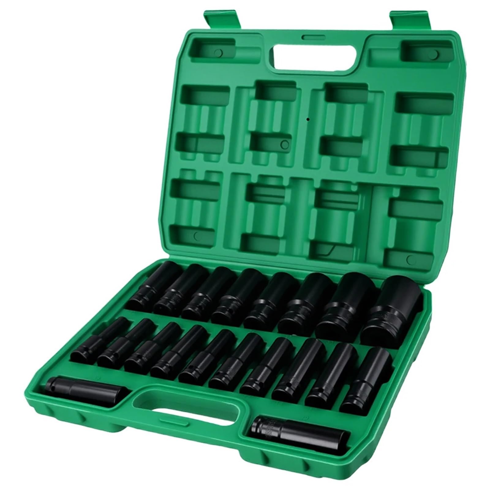 Zestaw nasadek 1/2" Głębokie nasadki metryczne 8–32 mm Stalowy klucz sześciokątny Nasadka udarowa Zestaw przedłużek