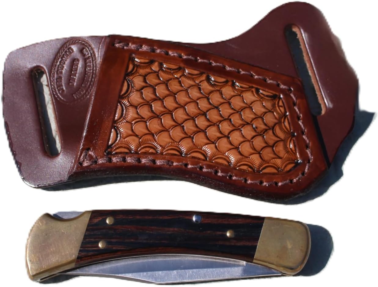 Right hand leather cross draw Knife. sheath.