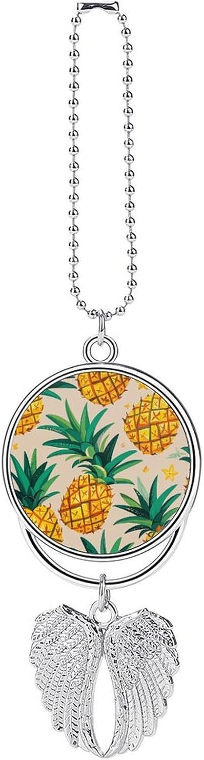 Pineapple Pattern Guardian Angel Car Charm for Rear View Mirror
