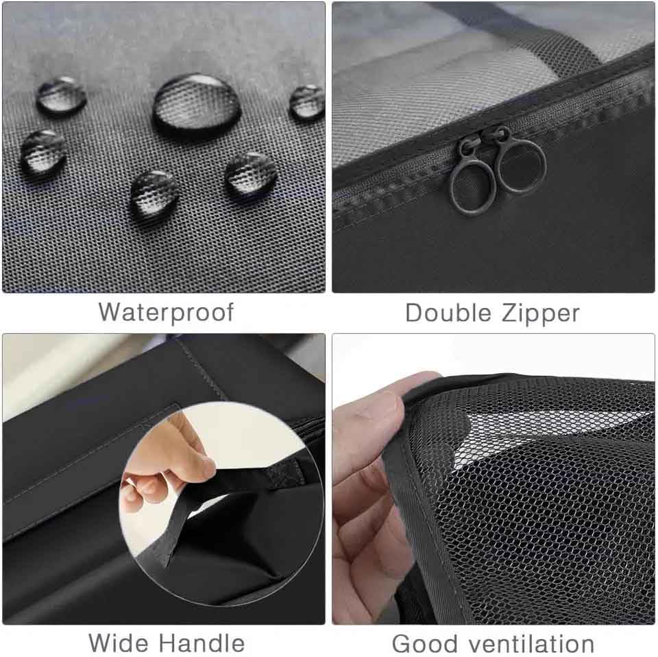 Image of 7 Pcs Foldable Luggage and Laundry Bag Pouch Waterproof Travel Toiletry Organizer Garment Storage Bag Portable Packing Cubes Storage Bag (BLACK)