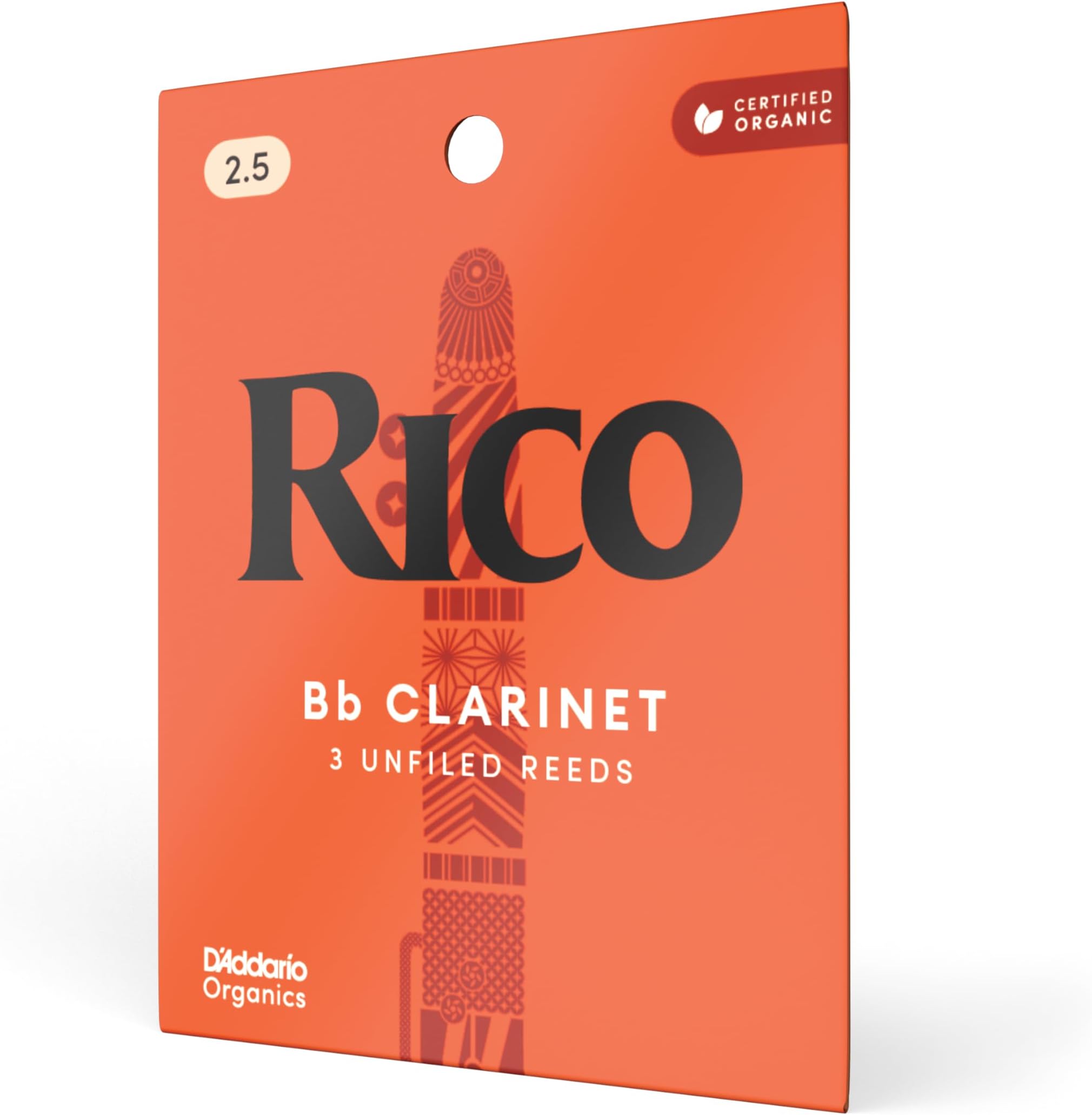 Rico by D'Addario Bb Clarinet Reeds, Strength 2.5, 3-pack