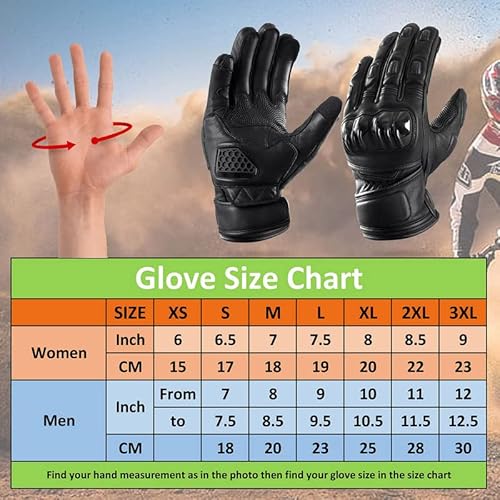 Avidos Goatskin Leather Motorcycle Gloves For Men, Touchscreen Hard Knuckle Palm Pad Motorbike Powersports Racing Gloves For Bmx Atv Mtb, Cycling, Road Racing, Camping, Climbing, And Hiking #TOP2
