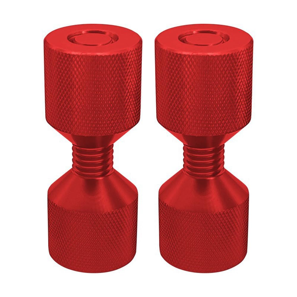 2 Stück Flansch Ausrichtstift Set, Flanschausrichtung 2-Loch-Pin Zweilochstift aus Aluminium mit Gewinde, 1-1/8 zoll Rohrmontage Werkzeuge, Rot