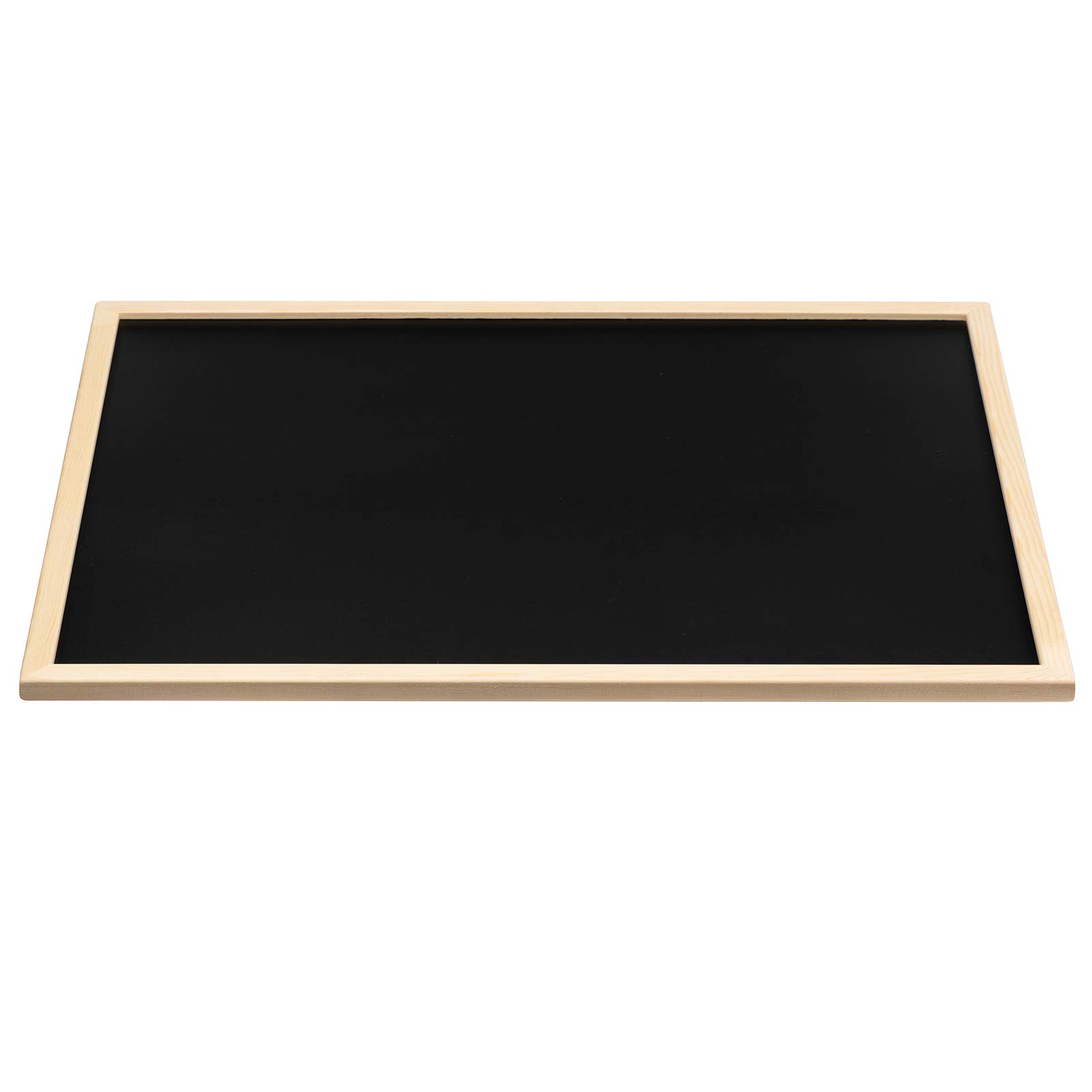 DOEWORKS Tableau Noir A2 60 x 45cm, Tableau à Craie Mural pour Maison École Cuisine Bureau, Cadre en Bois