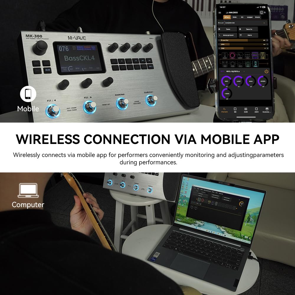 Amazon.com: M-VAVE MK-300 Guitar Multi-Effects Processor