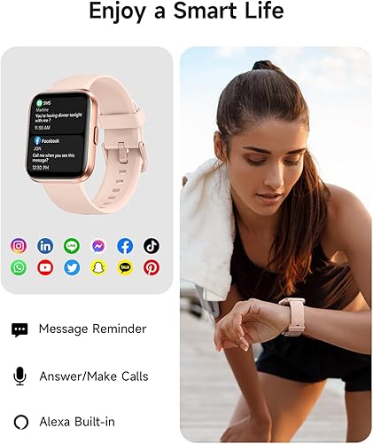 Miniatura 2 de Reloj inteligente para mujer, responderhacer llamadas, Alexa integrado, pantalla táctil de 1.85 pulgadas, rastreador de actividad física para