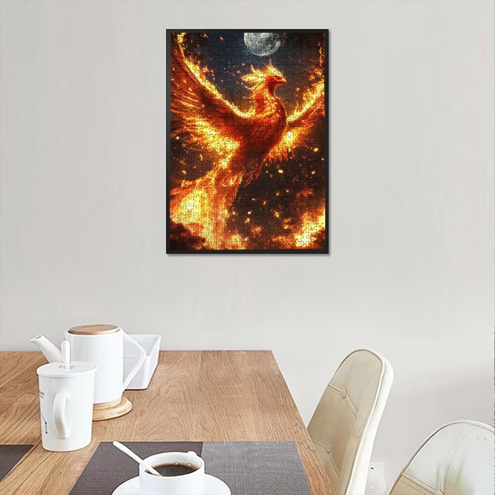 Puzzle 5000 sztuk, Ogień Feniks 3D Puzzle dla dorosłych wymagające, artystyczne puzzle edukacyjne, zabawne i stymulujące dekoracyjne puzzle dla rodziny, prezent i dekoracja ścian DX0YL6-461