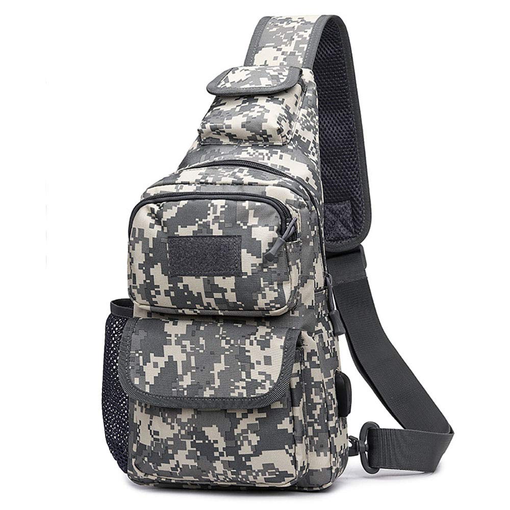 ChiclagoSmall Tactical Sling Chest Pack Bag Molle Daypack Backpack iPad Mini Military Shoulder Bag Crossbody Duty Gear for Hunting Camping Trekking (S1-ACU Digital)