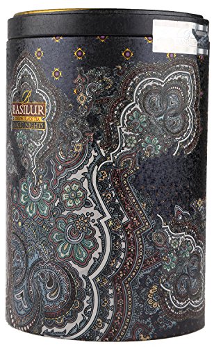 Basilur Pure Ceylon Black Tea "1001 Nights" Oriental Collection With Cornflower, Blue Malva,Cranberry Fruits And Flavour In The Metal Caddy 100G #TOP6