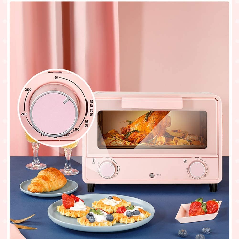 Mini Horno Tostador de 13L, Temporizador de 60 Minutos, Horno eléctrico for Hornear en el hogar, Hornear Pasteles, Pan, Multifuncional, Completamente automático