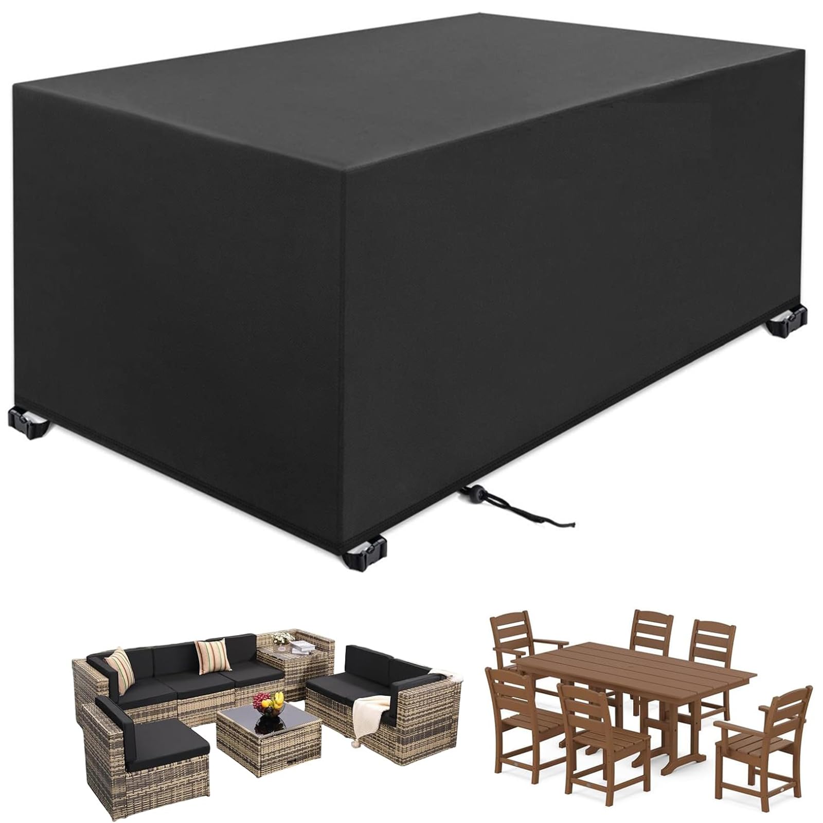 PDSYCB Garden Furniture Covers Waterproof 100x75x75cm Outdoor Patio Rattan Cube Table Covers All Season UV & Weather Protection Furniture Cover Customized of any shape & size