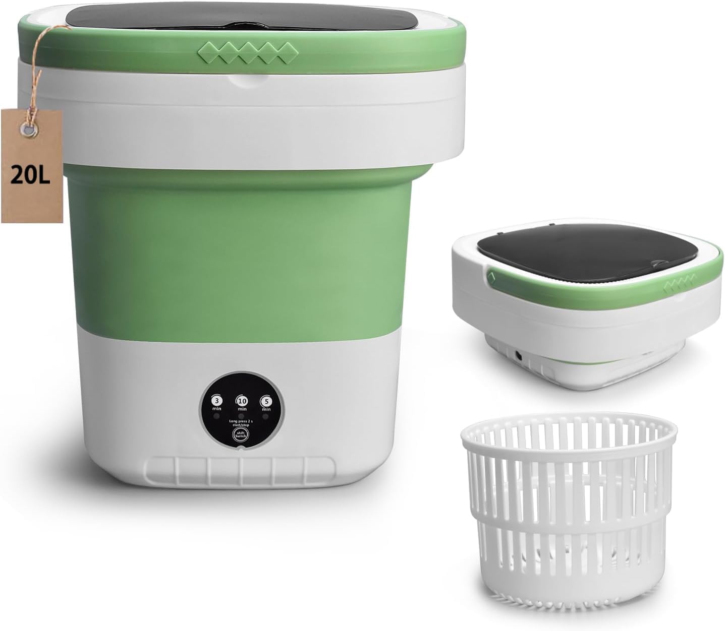 Photo 1 of Portable Washing Machine, 20L Foldable Mini Washer and Dryer with 3 Modes Deep Cleaning, Upgraded Collapsible Laundry for Hotel, Apartment, Home and Travel