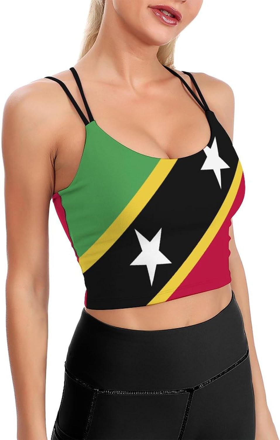 Womens Saint Vincent And The Grenadines Flag Sleeveless Workout Tops for Athletic Tank Top for Running Yoga