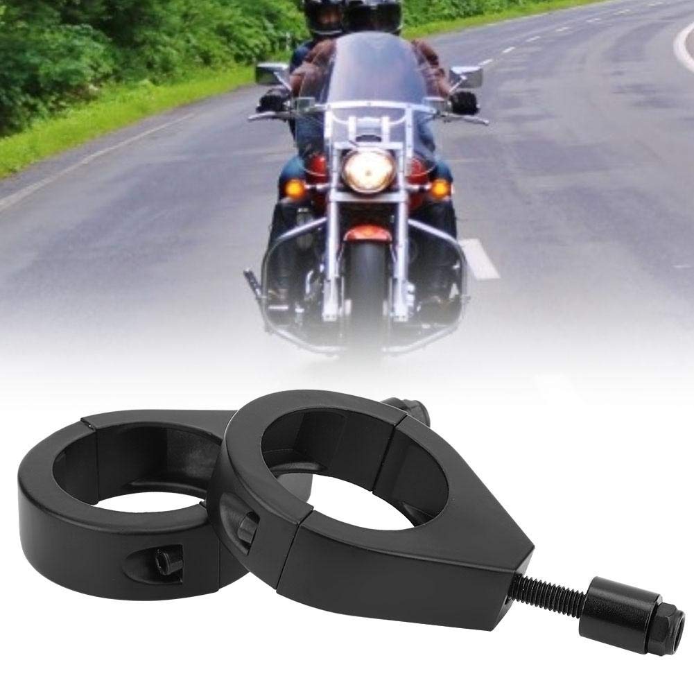 Włącz kierunkowskaz wspornika,Uchwyt na kierunkowskaz Duokon, 41mm metalowa osłona motocykla na kierunkowskaz Uchwyt wspornika Zaciski Akcesoria do montażu (czarny)