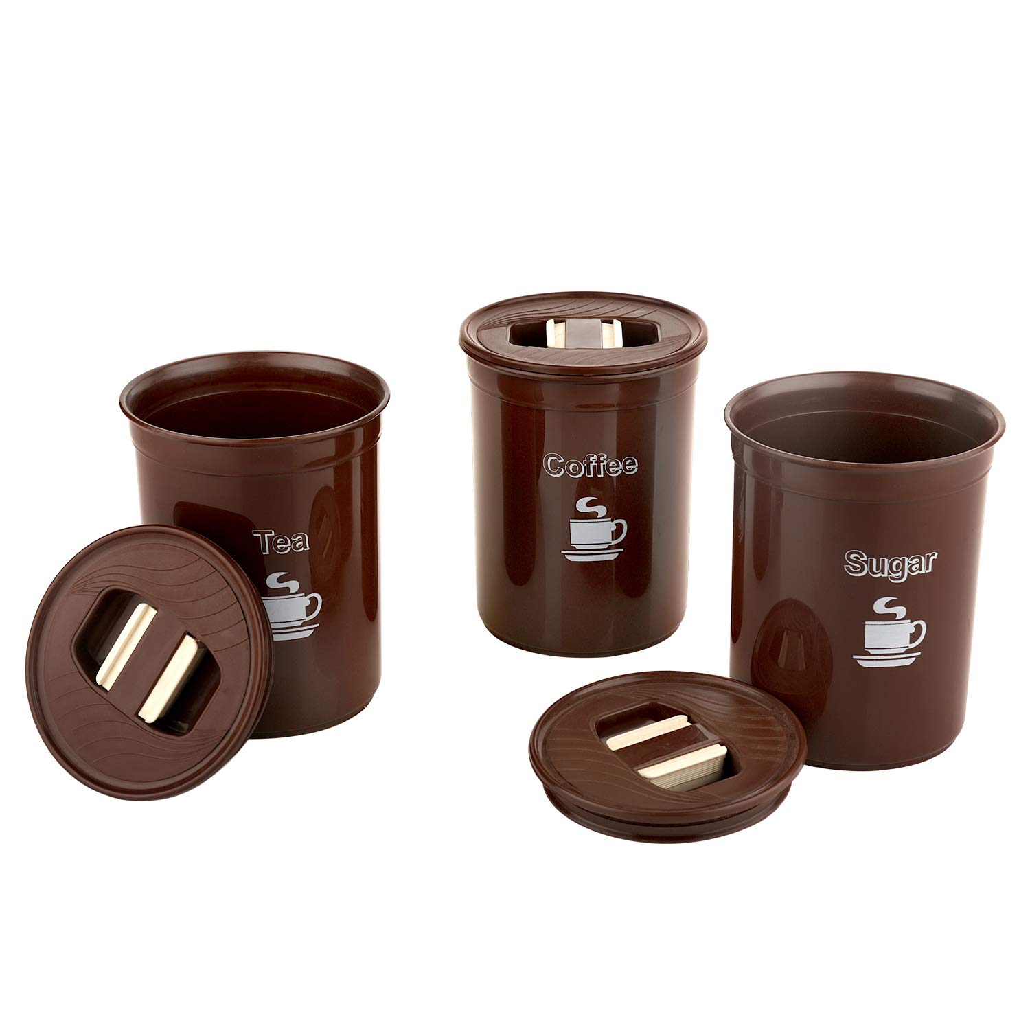 ASIAN 10000412 - Recipiente de plástico (850 ml, 3 unidades), color marrón