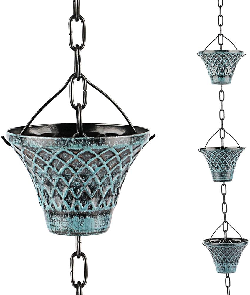 NACH Decorative Fish Rain Chain, Heavy Duty Cast Iron Rain