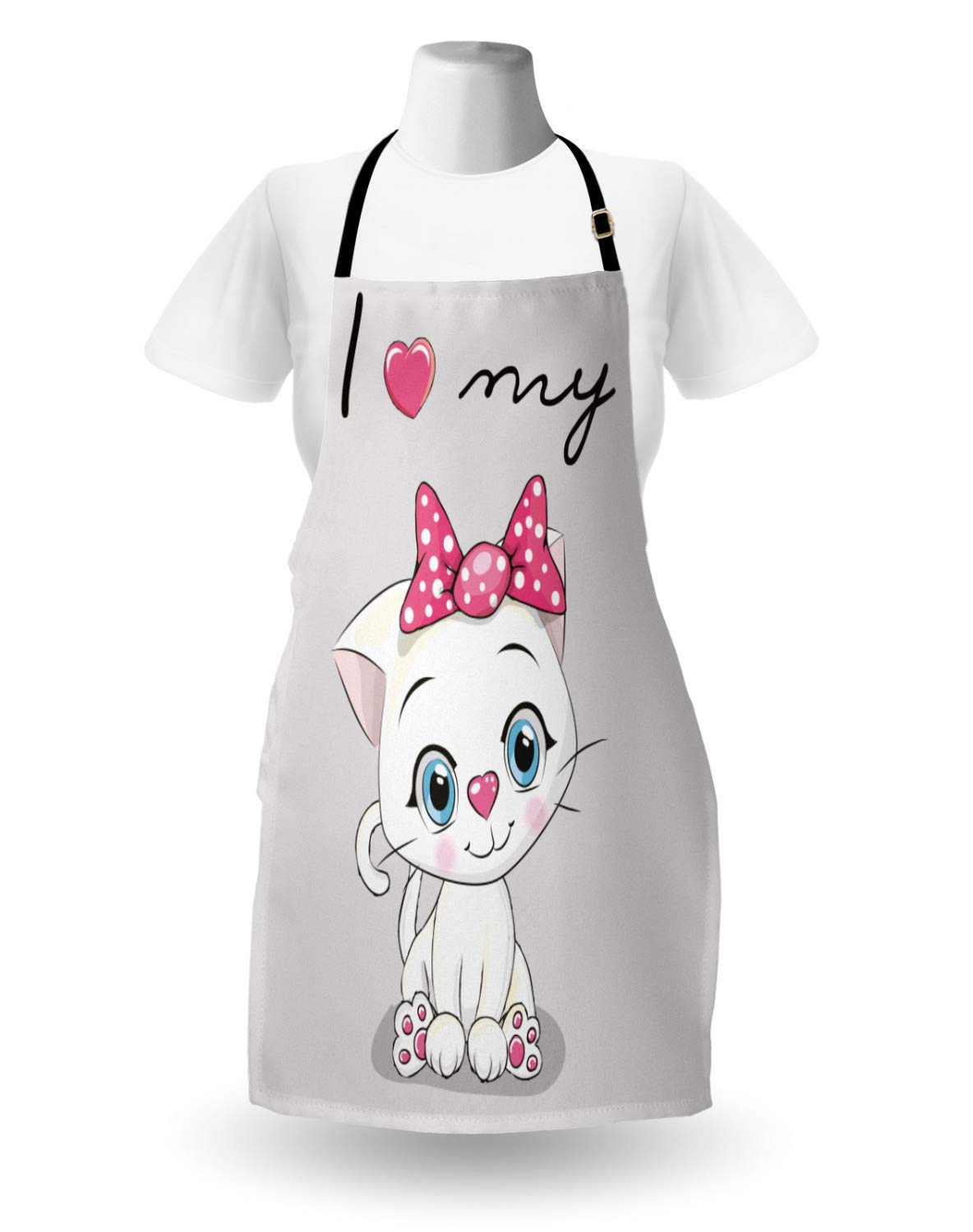 ABAKUHAUS Grappig Keukenschort, Cartoon Cats Emoties, Unisex