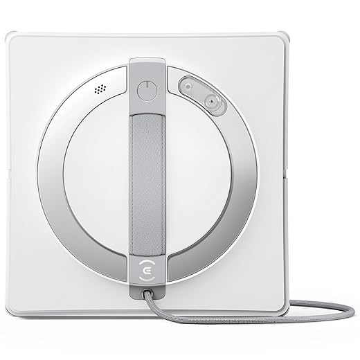 ECOVACS WINBOT W2 PRO Window Cleaning Robot, 3 Nozzles Water Sprayer, 10-Level Protection System, Win-SLAM 4.0 Path Planning, Steady-Climbing System, Edge Detection, App Control