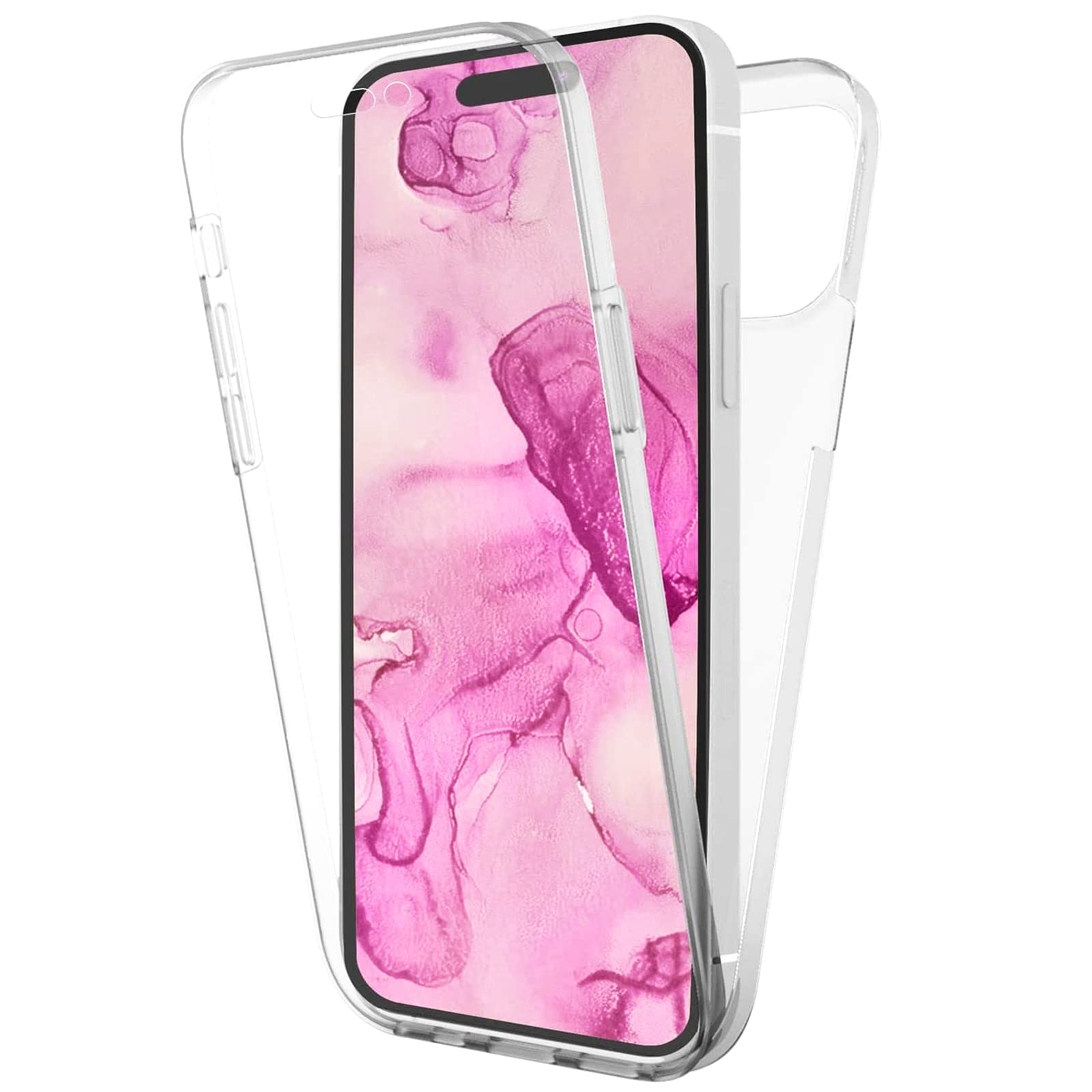 TBOC Cover Compatibile con iPhone 13 Pro Max [6.7] - Custodia [Trasparente] Completa Copertura Integrale [Silicone TPU] Protezione Totale [360 Gradi] Full Body Anteriore Posteriore Sottile