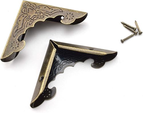 Miniatura 2 de SDTC Tech - Juego de 20 protectores de esquina de metal para libro de recortes (0.157in, altura interna), diseño de esquinas